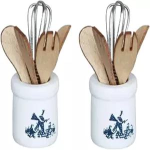 2개의 1/12 미니어처 주방 도구 인형의 집 장식 액세서리