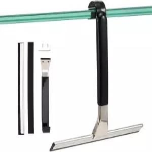 유리문용 메시올리 10인치 와이드 스테인리스 스틸 다용도 샤워 스퀴지 후크가 달린 유리 타일 욕실 자동차