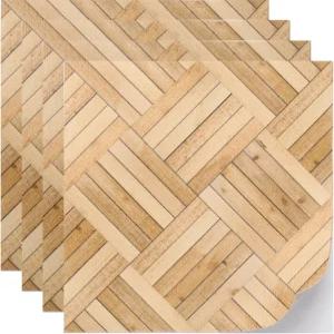 코코드 인형의 집 바닥재 3.94인치 정사각형 PU 셀프 접착 미니어처 대나무 껍질 및 스틱 응용 장식용