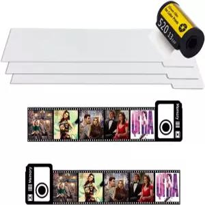 쿠나피 2Pcs 승화 메모리 필름 롤 키체인 릴 앨범 맞춤형 카메라 키링 포함