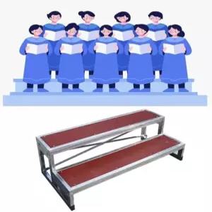 접이식 합창단 무대 라이저 플랫폼 기반 금속 미끄럼 방지 휴대용 멀티 레벨 홈 시어터 시트 튼튼한 -