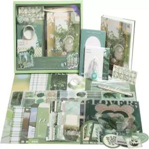 핀셋과 테이프가 포함된 스크랩북 사진 앨범 용품 키트 에스테틱 빈티지 정크 저널 대형 종이 스티커 팩