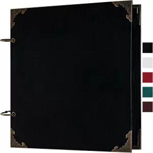 8 x 인치 작은 가죽 하드커버 80 페이지 DIY 스크랩북 사진 앨범 블랭크 공예 종이 결혼 기념일 가족 블랙