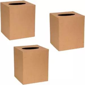 티슈 박스 커버 빈 골판지 크래프트 미완성 종이 마체 페이셜 부티크 큐브 3팩 DIY 개인화 및 장식 준비