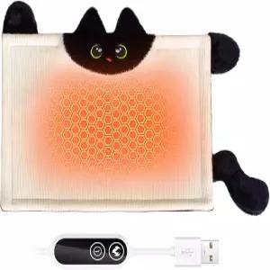 생리통과 생리통 를 위한 귀여운 고양이 모양의 온열 패드 4가지 열 설정 및 자동 꺼짐 기능이 있는 5V 2A