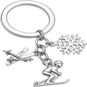 스키 스노우플레이크 스키어의 매력을 담은 스노보드 키체인 ？ 여성 가방의 위한 스키어 스노보더 및 겨울