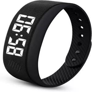 라이트업 디스플레이가 장착된 켈레즈 방수 진동 알람 시계 수면 및 스포츠 시간 유지를 위한 듀얼 USB