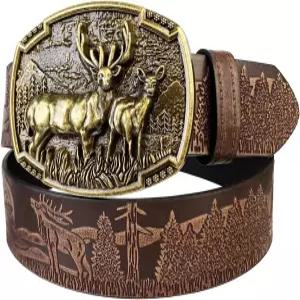 남성용 TOPACC 웨스턴 벨트 여성용 버클 카우걸 카우보이 가죽 컨트리 청바지 바지 선물