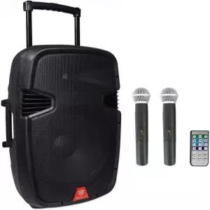 Rockville 15인치 휴대용 노래방 기계 /시스템 / 2 무선 마이크+LED