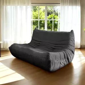 파이어사이드 러브시트 미드 센추리 암리스 소파 - 소프트 프리미엄 코듀로이의 트윈 사이즈 플로어 라운지