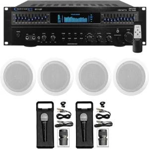 테크니컬 프로 1500와트 가정용 노래방 기계 시스템 +4 6.5인치 천장 스피커