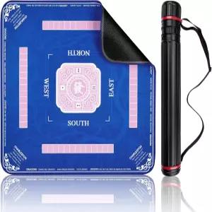 마작 매트 미끄럼 방지 및 소음 감소 테이블 휴대용 가방 31.5x31.5인치 방수 표면 포커 카드 도미노 보드