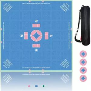 컵받침이 있는 퀸탄 마작 매트32 x32 보드 게임/도미노/포커/장난감용 미끄럼 방지 게임 매트 수납 가방이