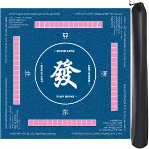 테이블 미끄럼 방지 소음 감소 커버용 루믹 마작 매트 포커 카드 보드 및 타일 게임용 31.5 x 인치파란색 3