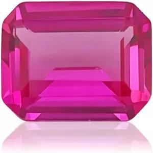 그리링스 에메랄드 컷 루즈 합성 핑크 사파이어 스톤 코룬덤 보석 기계 3A VVS 1Pcs
