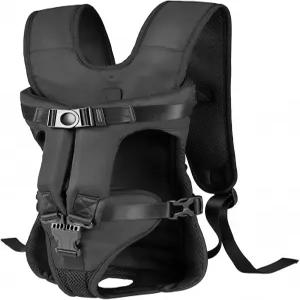 반려견 배낭 캐리어 소형견용 레그 아웃 프론트 하이킹 자전거 타기 여행용 조절 가능한 통기성 캐리어블랙