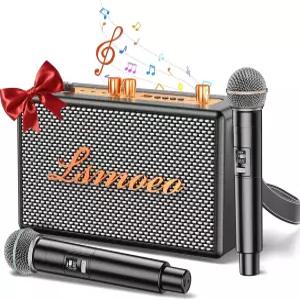 노래방 기계 스피커용 무선 마이크 2대 휴대용 및 스피커 지원 홈 파티 피크닉 자동차 실내 /빈티지 선물용