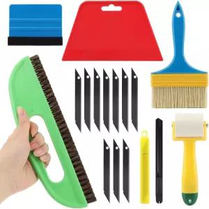 벽지 스무딩 도구 키트 펠트 스퀴지 브러시 필 및 스틱 비닐 백스플래시 타일컬러풀 사이즈 멀티 적용