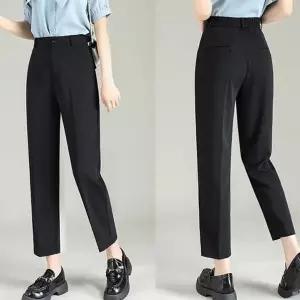 여성 정장 바지 하이 슬랙스 여성 정장 바지 면접 밴딩 9부 일자