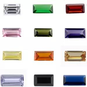 다양한 12가지 색상 리탱글 바게트 큐빅 지르코니아 스톤 1x23x6mm CZ 보석 그린 화이트 레드 컬러 루즈 컷