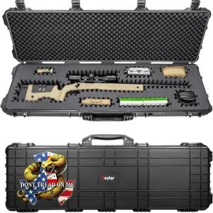 특수 에디션 라가 재구성 및 재사용 가능한 XP 가교 폼 인서트가 장착된 Eylar 44인치 하드 라이플 케이스