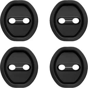 업그레이드 된 자동차 실리콘 도어 래치 보호 커버 및 소음 감소 범용 외장 액세서리 (블랙)