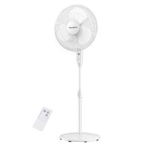 침실용 PELONIS 16인치 받침대 전기 가능한 리모컨 선풍기 속도 타이머 업그레이드 7시간 진동 조절 사무실용 90 거실 3단 높이 냉각