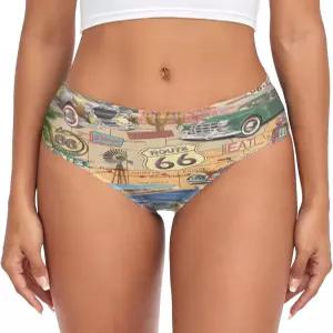 달로난 여성용 통기성 속옷 재미있는 프린트 수분 위킹 비키니 팬티