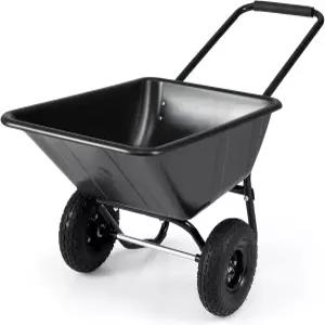 ARNOT 듀얼 휠 휠바로우 330파운드 유틸리티 정원 카트 10개의 u201D 공압 타이어 경량 가정용 마당 흙벽돌