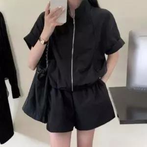 [콩심팥심]여성 반팔 반바지 아노락 집업 여름 트레이닝복 상하의 투피스