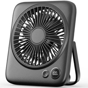 OTLONPE 휴대용 책상 선풍기 5인치 슬리핑 무선 블랙 4단 디스플레이 정숙한 개인용 23시간 충전식 배터리 4000MAH 소형 사무실 여행용 USB 전원 작동 접이식 LED