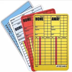 WRITONCARDS 축구용 재작성 가능한 심판 카드 4장 세트 레드/옐로우 페널티 킥 경기 기록 플러스AR