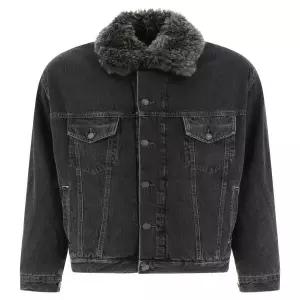 아크네 스튜디오 데님 자켓 위드 퍼 카라 시어링 C90178 900