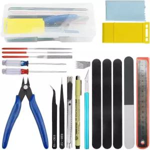 WMYCONGONG 프로페셔널 19 PCS 모델 도구 키트 모델러 기본 공예 세트 취미 건축 건담 자동차 건물 수리 및