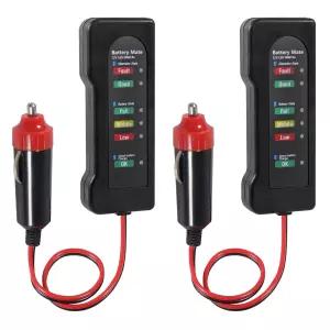 UMLIFE 2PACK 자동차 배터리 테스터 6 LED 표시등 디지털 12V 다기능 교류 발전기 오토바이용