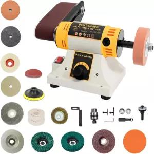 드릴 척 목재 금속 칼 보석 제이드 공예용 조절 가능한 스피드 벤치 벨트 그라인더가 장착된 다기능 750W