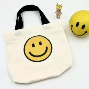 [애슬릿] 미니 숄더백 캔버스 코튼 토트백 스마일 예쁜 천가방