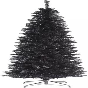 내셔널 트리 컴퍼니 6피트 높이의 언라이트 블랙 틴셀 인공 크리스마스 520개의 팁 스탠드 포함
