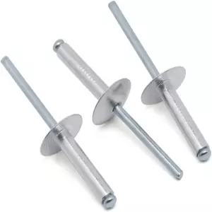 뮤데코 5/32인치 x 1/2인치 대형 플랜지 알루미늄 블라인드 리벳 실버 4 12mm 팝 50개 PCS