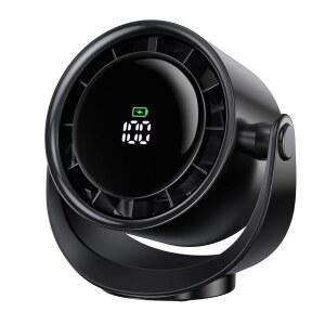 MORECORE 침실용 책상 선풍기 USB 흐름 작동 터보 4000MAH 디스플레이 17시간 조용한 속도 강력한 소형 360 작동하는 데스크톱용 오피스 휴대용 블랙 LED 배터리로 5단 회전 공기