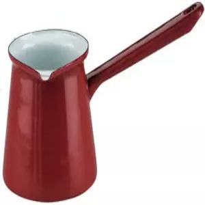 IBILI 터키 커피 포트 16.9온스 / 500ml 스페인산 에나멜드 스틸 인 레드 메이커 스파우트 포함 전통 양조