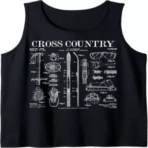 크로스 컨트리 노르딕 스키 빈티지 특허 스키어 프린트 탱크 탑