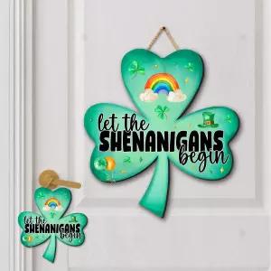성 패트릭 벽 페디언트 나무 리시 걸이 환영 보드 샴록 플라크에 장식 창문 홈 월 도어 실내 실외 셰나니건