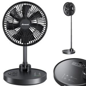 AMACOL 10인치 접이식 진동 리모컨 실외용 배터리 휴대용 오피스 캠핑용 000MAH 출력 피크닉 조용한 RV 높이 작동하는 조절식 타이머로 20 USB 스탠딩