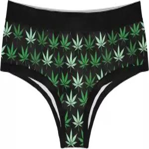 미친 개 티셔츠 냄비 잎 여성 팬티 재미있는 420 위드 그래픽 속옷 비키니 브 귀여워