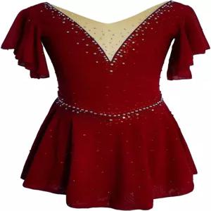 류후오 스 피겨 스케이팅 드레스 여자 긴팔 경기 손 다이아몬드 탄력 편안한 통기성 공연