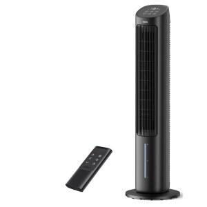 침실용 DREO 타워 선풍기 7시간 리모컨 에어컨 타이머 3가지 물탱크 모드 바닥 증발식 탈착식 80 40인치 조용한 진동 블랙 4단