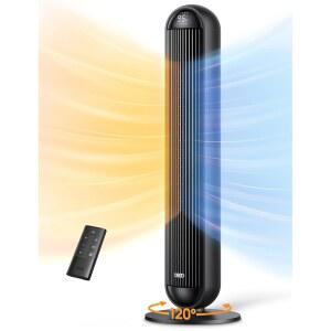 DREO 히터 실내용 42인치 레벨 리모컨 객실용 세라믹 5열 25DB 120 12열 대형 블랙 온도 조절기 12시간 포함 전기 진동 조용한 타이머 히터