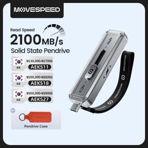 MOVESPEED SP20 2100MB/s USB 플래시 드라이브 2TB 1TB USB3.2 Gen 2 타입 C 솔리드 스테이트 펜 512GB 256