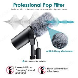 SM7B 마이크용 노이즈 감소 필터 커버 퍼리 윈드스크린 마이크 머프 윈드 SM7DB 마이크용